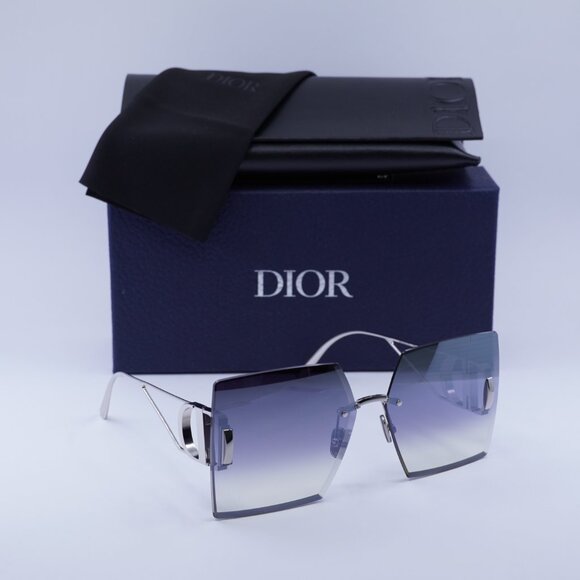 Dior 30MONTAIGNE S7U F0A6 Square Sunglasses - Silver/Grey Gradient Mirror - Picture 5 of 9